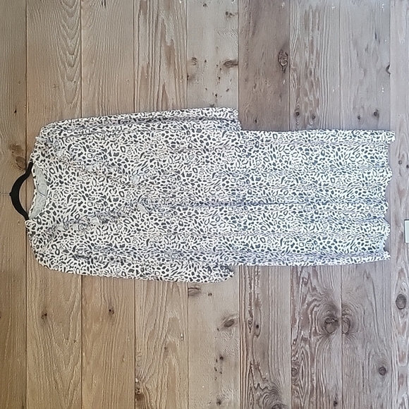 Zara White Leopard Print Midi Dress Size Small - Picture 1 of 6